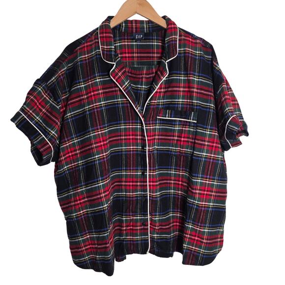 GAP Other - GAP Women's Size XXL Multicolor Flannel Plaid 2-Piece Pajama Short Set Holiday